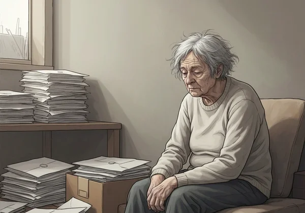 An older person neglecting personal hygiene or their home