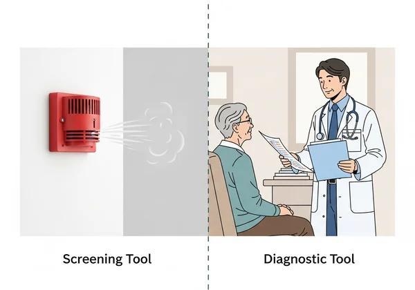 GDS screening tool vs. doctor's diagnostic evaluation.