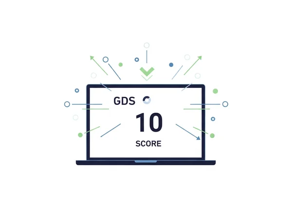 Skor GDS pada skrin, melambangkan titik permulaan yang objektif
