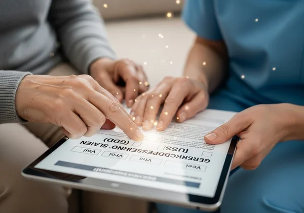 Senior or caregiver using the GDS screening tool.